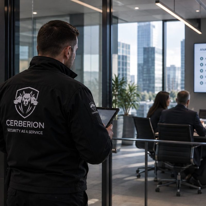 Consultant Cerberion réalisant un audit de sûreté et analyse des risques au Luxembourg