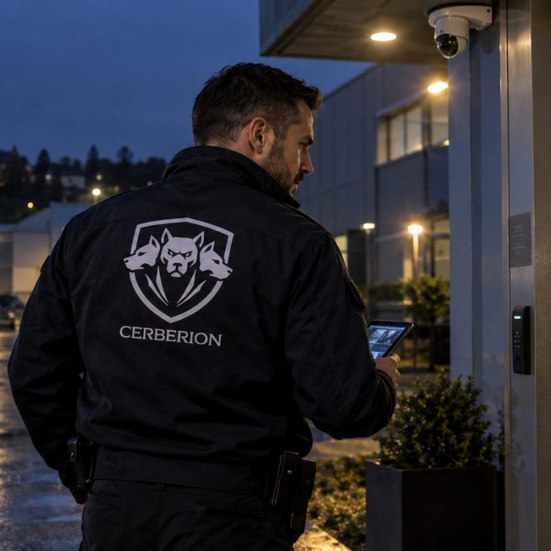 Agent Cerberion effectuant une levée de doute par télésurveillance au Luxembourg