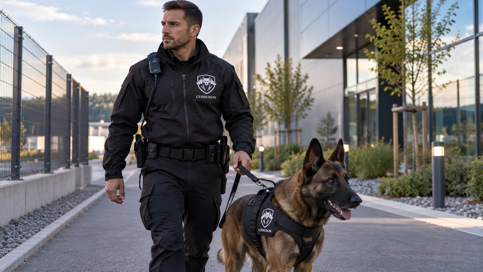 Agent cynophile Cerberion avec son chien au Luxembourg