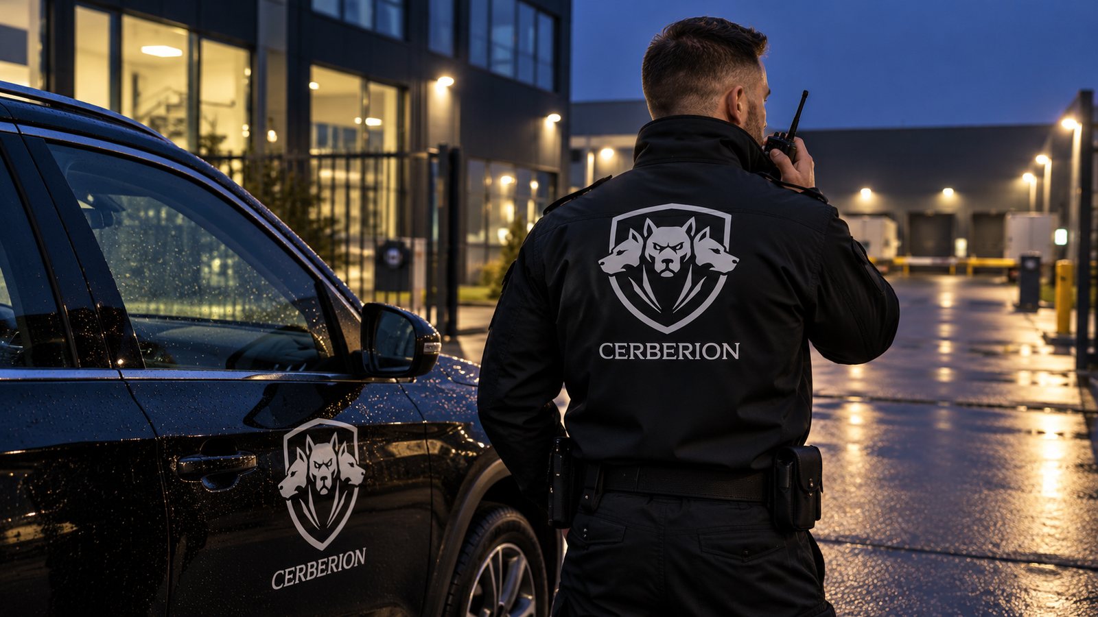 Agent de sécurité mobile Cerberion en ronde de nuit au Luxembourg